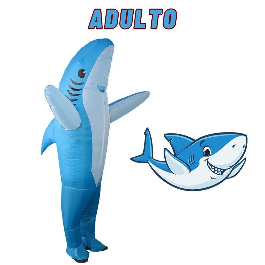 Fantasia Inflável Tubarão Baby Shark - Adulto - Fantasia Infantil