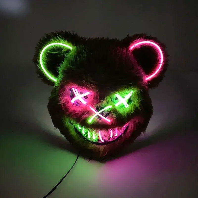 Mascara Urso Led - Terror Halloween - Fantasia Infantil