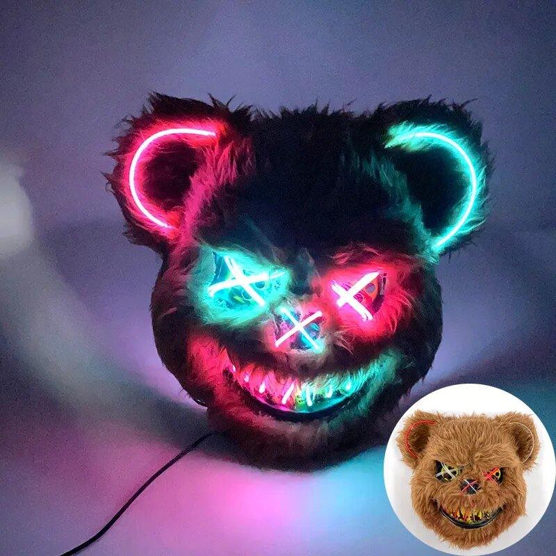 Mascara Urso Led - Terror Halloween - Fantasia Infantil