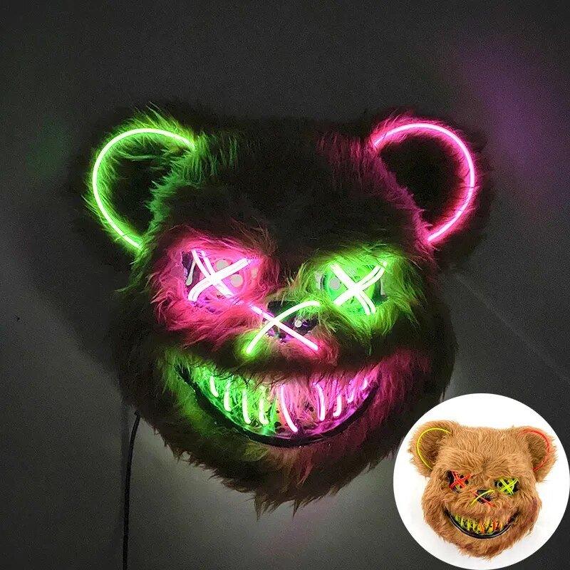 Mascara Urso Led - Terror Halloween - Fantasia Infantil