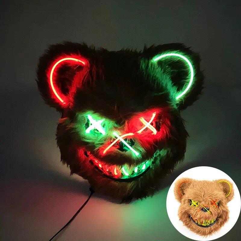 Mascara Urso Led - Terror Halloween - Fantasia Infantil