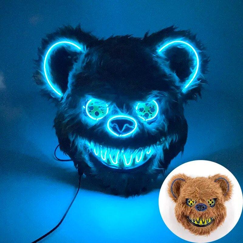 Mascara Urso Led - Terror Halloween - Fantasia Infantil