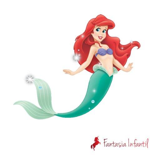 Ariel - Pequena Sereia Luxo - Fantasia Infantil - Princesas - Fantasia Infantil