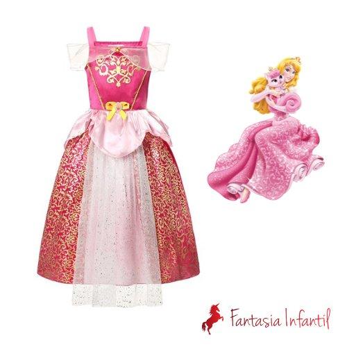 Aurora - Bela Adormecida Luxo - Fantasia Infantil - Princesas - Fantasia Infantil