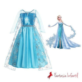 Elsa Frozen Luxo - Fantasia Infantil - Princesas - Fantasia Infantil