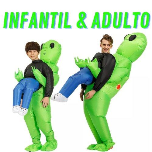 Fantasia Inflável Alien Abraça Humano - Fantasia Infantil