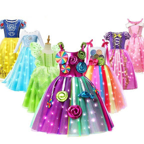 Fantasias Infantis de Princesa com Saia de LED - Fantasia Infantil