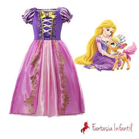 Rapunzel Luxo - Fantasia Infantil - Princesas - Fantasia Infantil